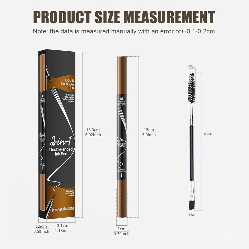 2 in 1 Dual Ended Eyebrow Pencil, Waterproof Microblading Pen,