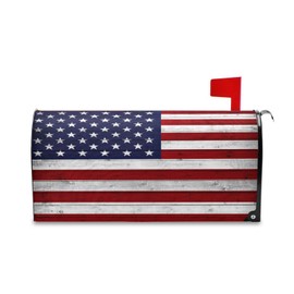 BOENLE American Flag Wooden Mailbox Cover Magnetic Mailboxes Wraps Letter Post Box Cover Decorative Large Oversize 21x25 in Garden Yard Decor