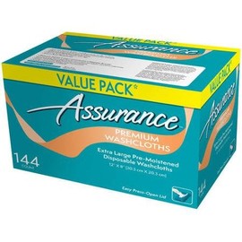 Assurance Premium Washcloths Value Pack 144 Count Carton (2-Carton Multipack 288 Washcloths Total)