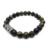 Viking Futhark Rune Gemstone Bracelet (18/21 cm, Women/Men) in Gift