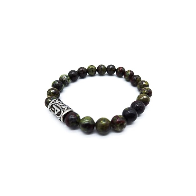 Viking Futhark Rune Gemstone Bracelet (18/21 cm, Women/Men) in Gift