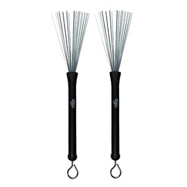 CUSTEAM Drum Brushes Retractable Wire Brushes Drums Drum Sticks Brush with Comfortable Rubber Handles 13.3 x 0.9 x 0.8inches