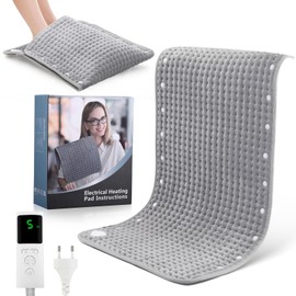 Aofesel Heating Pad 43 x 83 cm, Electric Heat Pad with Automatic Shut-Off and 3 Temperature Levels, Heating Pad with Five Pairs of Press Studs for Back, Neck, Shoulder, Stomach, Machine Washable