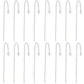 SUNNYCLUE 1 Box 60Pcs 90mm Earring Threaders Ear Threads 304 Stainless Steel Earring Threads Dangling Earrings Thread with Loop Drop Ear Threader for Jewellery Making Accessories DIY Dangle Earrings
