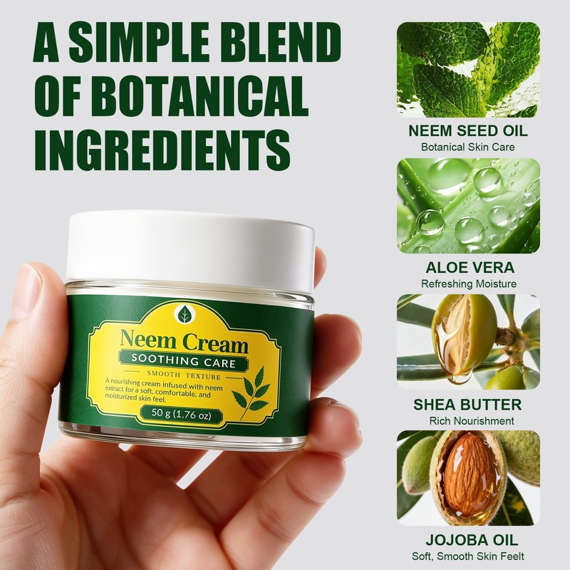 Neem Cream with Aloe Vera & Shea Butter, Moisturizing Face