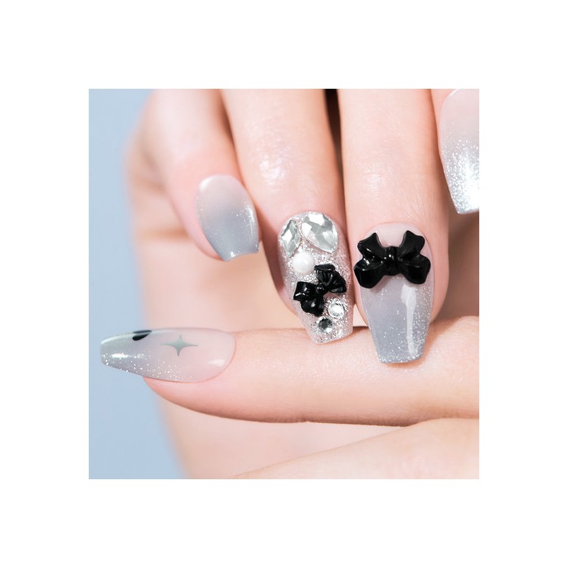 M] Dashing Diva 26 Ribbon Bloom Shaped Nail 3-Piece Set
