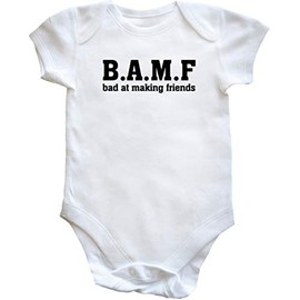 Hippowarehouse B.A.M.F bad at making friends baby vest bodysuit (short sleeve) boys girls