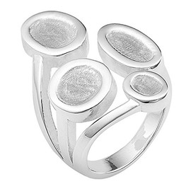 Vinani 2RMN Sterling Silver 925 Sterling Silver Ring with Rounded and Shiny Shiny Coral Design, Sterling Silver, No Gemstone