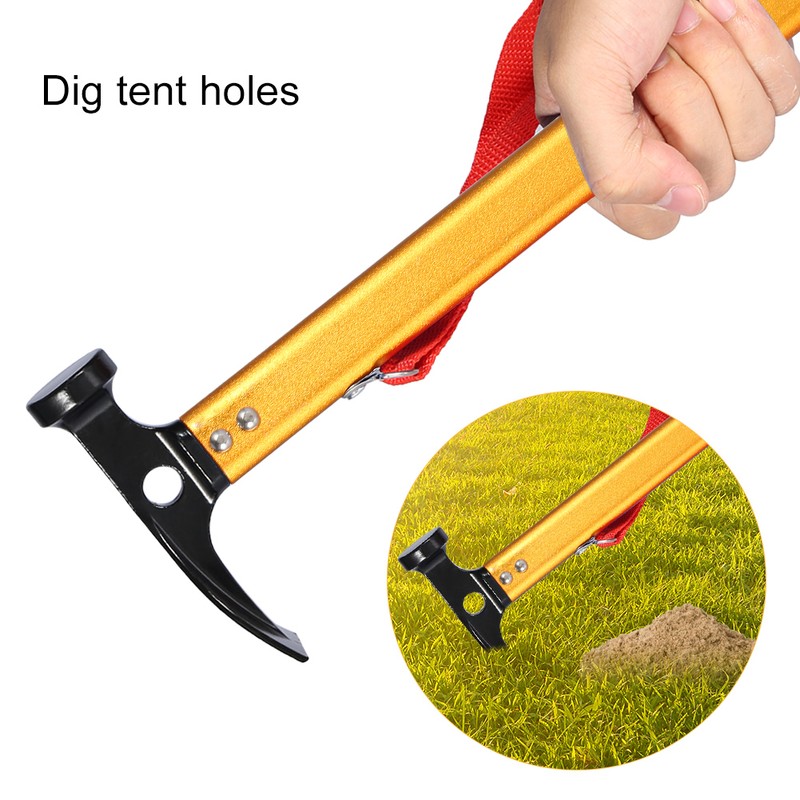 3 Colors Portable Aluminium Alloy Handle Outdoor Camping Hammer Tent