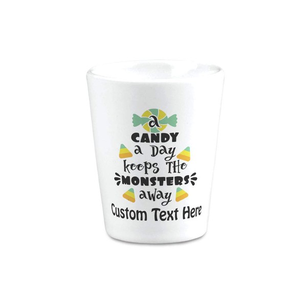Ceramic Custom Halloween Shot Glasses Candy A Day Keeps The