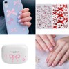 2pcs Cute Face Stickers Heart Ribbon Glitter Nail Deco Parts