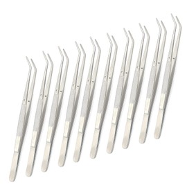 OdontoMed2011 10 PCS Dental Cotton Tweezers College Pliers Forceps Serrated TIP Stainless Steel ODM