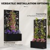Metal Garden Bed with Trellis for Climbing Plants Freestanding Wall