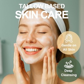 Limpiador Facial Hidratante De Sebo De Res Alimentado Con Pasto. Cuidado De La Piel Para Mujeres. Limpiador Facial Suave De Sebo. Hidratante. Limpiador Facial Exfoliante. 150 Ml.