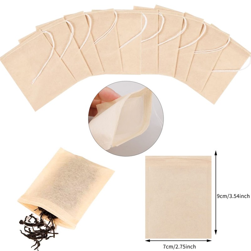100 Pcs Tea Bags for Loose Tea, Disposable Tea Bags