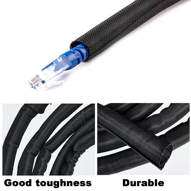 Cable conduit black, 3 m cable protection, cable conduit, flexible