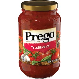 Campbells Prego Regular 100 Percent Natural Traditional Italian Spaghetti Sauce, 14 Ounce - 12 per case.