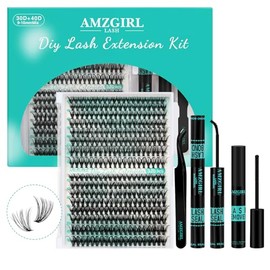 Kit de Extensión de Pestañas 320pcs DIY Racimos de Pestañas 30D40D Naturales D Curl Lash Clusters Con Pegamento y Sellador, Removedor, Pinza...       