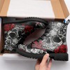 coolcustomize Custom Black Combat Boots for Women Fashion Lace-Up Skull