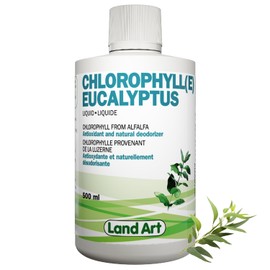 Land Art Liquid Chlorophyll Eucalyptus 500ml – Cold Extracted from Non-GMO Alfalfa - Detox - Alkaline – Antioxidant - Made in Canada