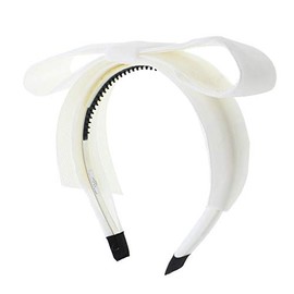 Motique Accessories Elegant Large Velvet Bow Headband - White