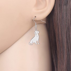 BAMAY Stainless Steel Labrador Dog Earrings Puppy Dangle Novelty Jewelry Labrador Charms Gifts for Women Girls