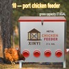 150 lb Automatic Chicken Feeder 10 Ports, Large Galvanized Poultry