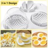 3-in-1 Egg Slicer Stainless Steel with 3 Egg Separators and