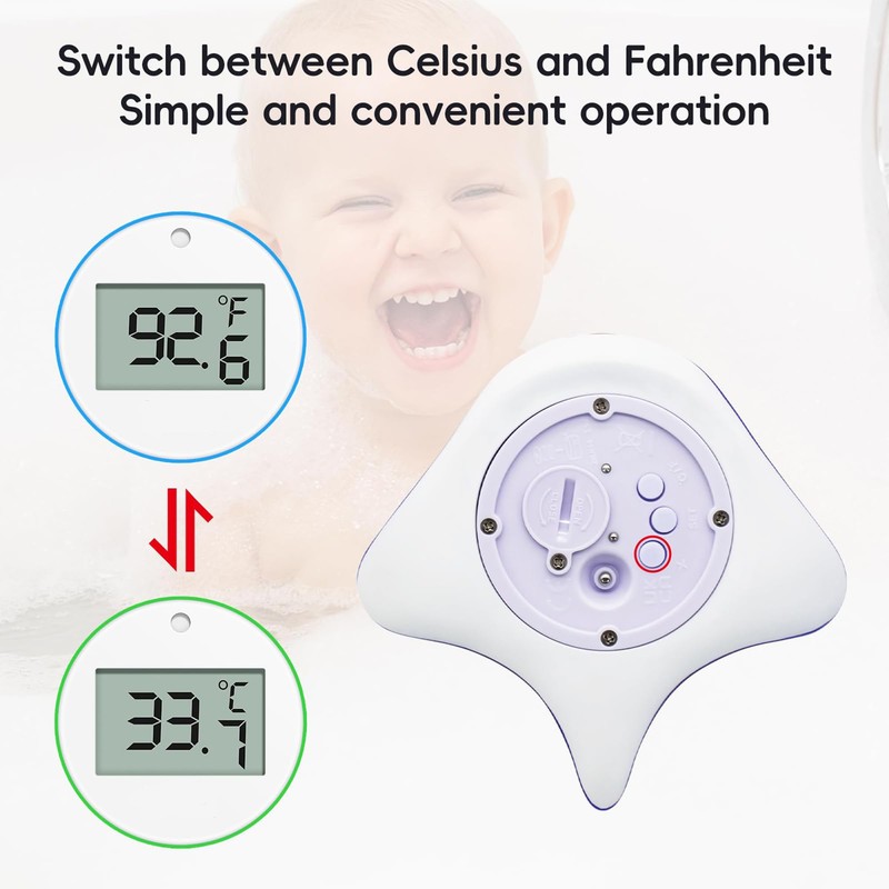 Baby Bath and Room Thermometer - Floating, Auto Sleep Mode,