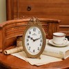 NIKKY HOME Gold Table Clock Silent Non-Ticking, Small Shelf Desk