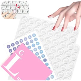 Nail Art Typing Stickers - Clear Comfortable Protection for Long Nails - Reusable Adhesive Long Nail Keyboard Cover Stickers for Typing and Gaming for Laptop PC Computer Notebook Desktop (Medium)