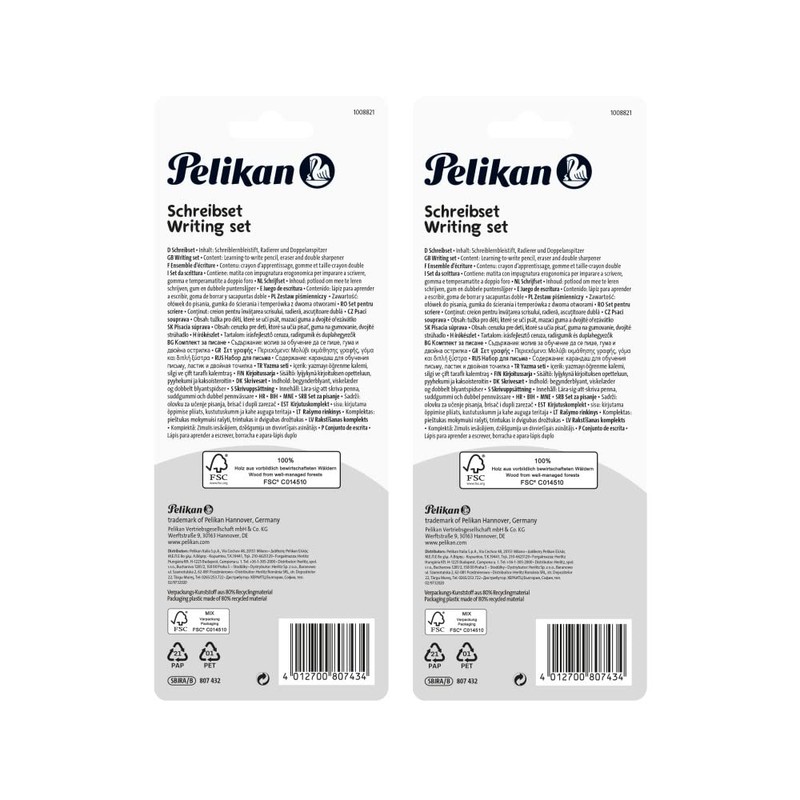 Pelikan 807432 Write Starter Set with Pencil, Eraser and Sharpener