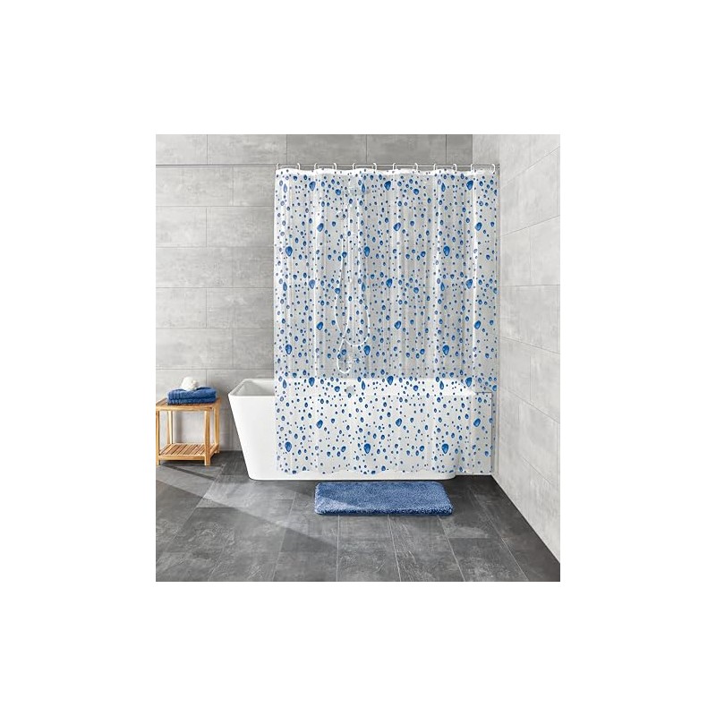 Kleine Wolke Shower Curtain, 100% PEVA, Blue, 180x200 cm