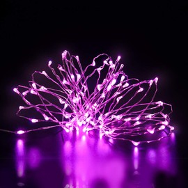 YestBuy 106 LED 17ft/5.3m LED Battery Operated Starry Fairy String Light, Decorative Copper Wire Lights for Cupcake Stand,Indoor, Bedroom Festival Christmas Wedding Party Patio Window (Pink, 5)