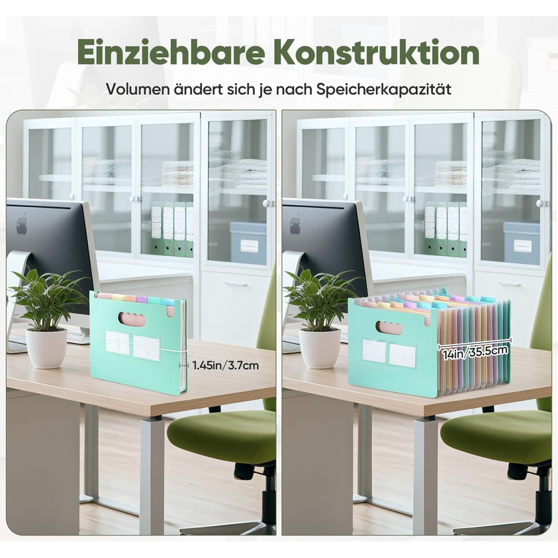 Wheat Straw Document Folder A4, ElitVita Expanding Folder with 12