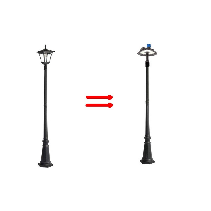 KRLED Post Top Light 100W LED Circular Area Light Dusk