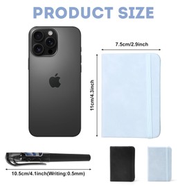 TOPCZY 2 Stück Mini Notizbücher Set Stift mit 2 Stiften, Kleines Notizbuch mit Gummizugverschluss Journal, Reisetagebuch, Notizbuch Leder, Blaue, Schwarze Ledernotizbücher, für Schule Arbeit Reisen