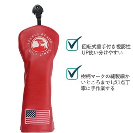 Headcover Golf Cover Driver Cover Wood Cover FW Utility Cover UT with Conversion Doug American Tree Pattern (DR, Navy)