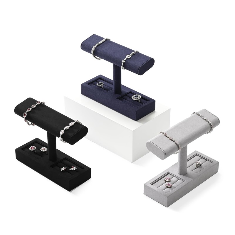 Papten J00403 Watch Stand, For 2 Pieces, Microfiber, Luxury, Stylish,