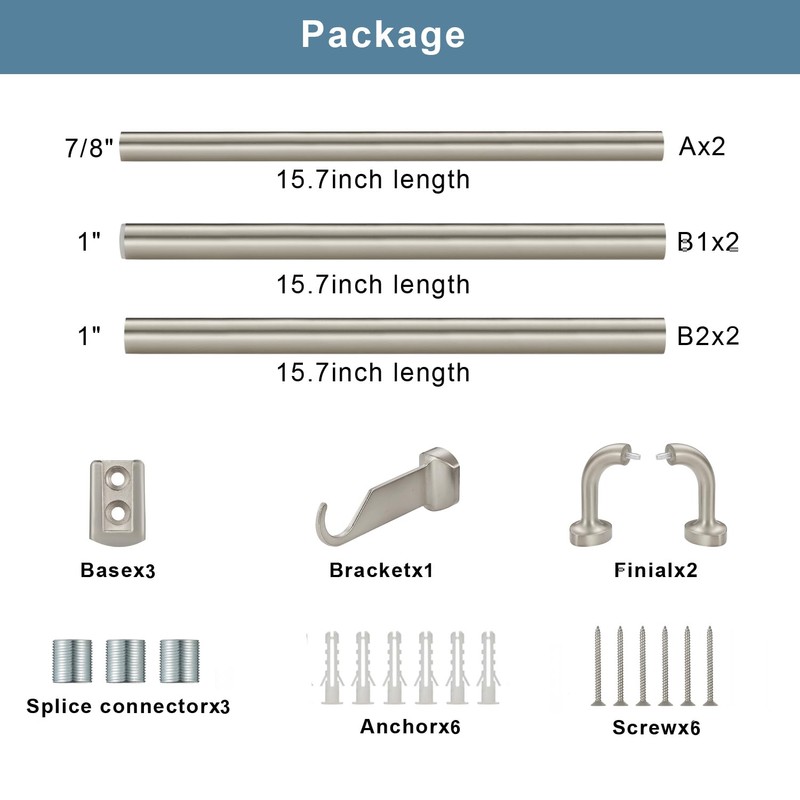 Room Darkening Rods, Single Window Rods 28-86 Inch(2.33-7.17ft) Telescoping Wrap