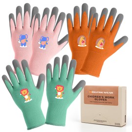 Migliore Wear 3 Pairs of Children's Work Gloves, Gardening Gloves, Children for 5-7 Years, Non-Slip Latex Coated Gardening Gloves for Outdoor Gardening, Boys & Girls