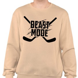 Beast Mode Hockey Sweatshirt Unisex Large Sand