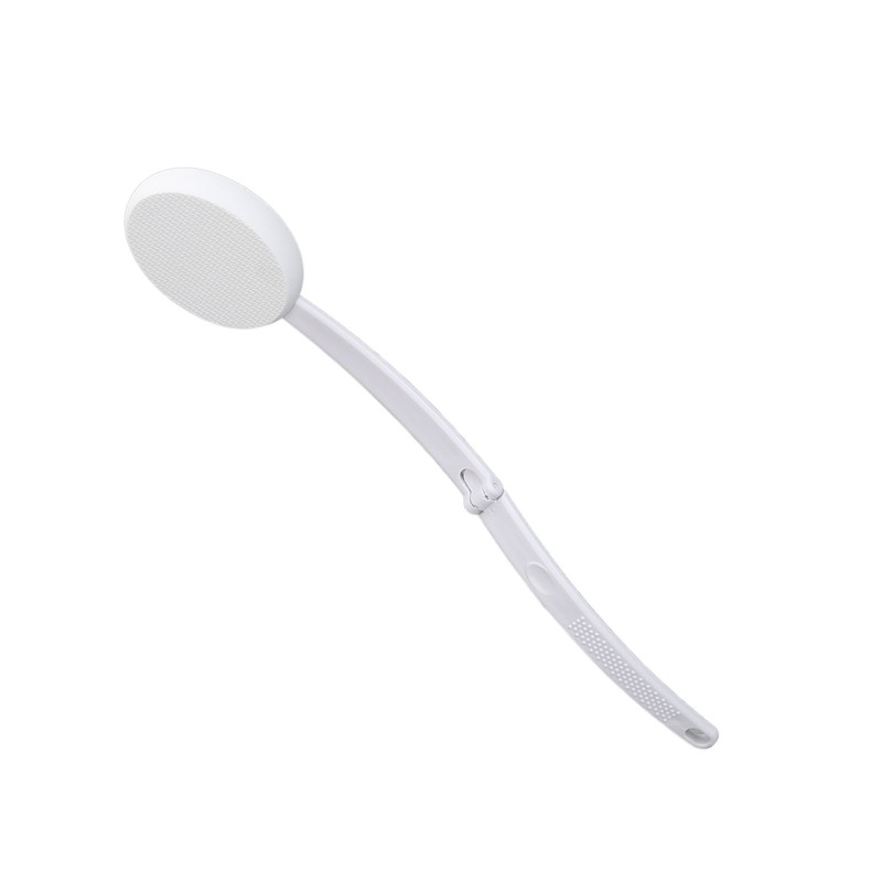 Folding Curved Handle Bath Brush with 2 Heads Anti Slip