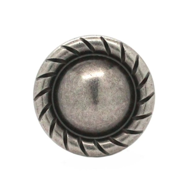 Stecksstore Button Concho Rope Edge Antique Nickel Screw Back 1"
