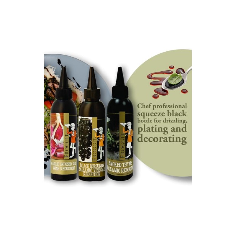 Froggit 3-Piece Garlic Infused Red Wine Vinegar, Burgundy Bliss Balsamic