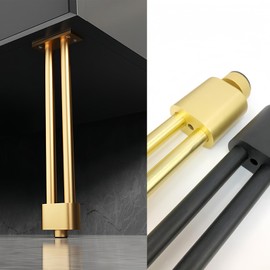 KMERCE Alloy Aluminum Furniture Feet - Replacement Metal Feet for Table, Cabinet, Bathroom Furniture, Sofa, Bed - Solid and Durable Bracket (Gold, 30cm)