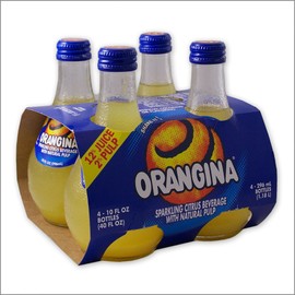 Orangina Sparkling Citrus Beverage with Pulp - 4 Glass Bottles - (Pack of 2))