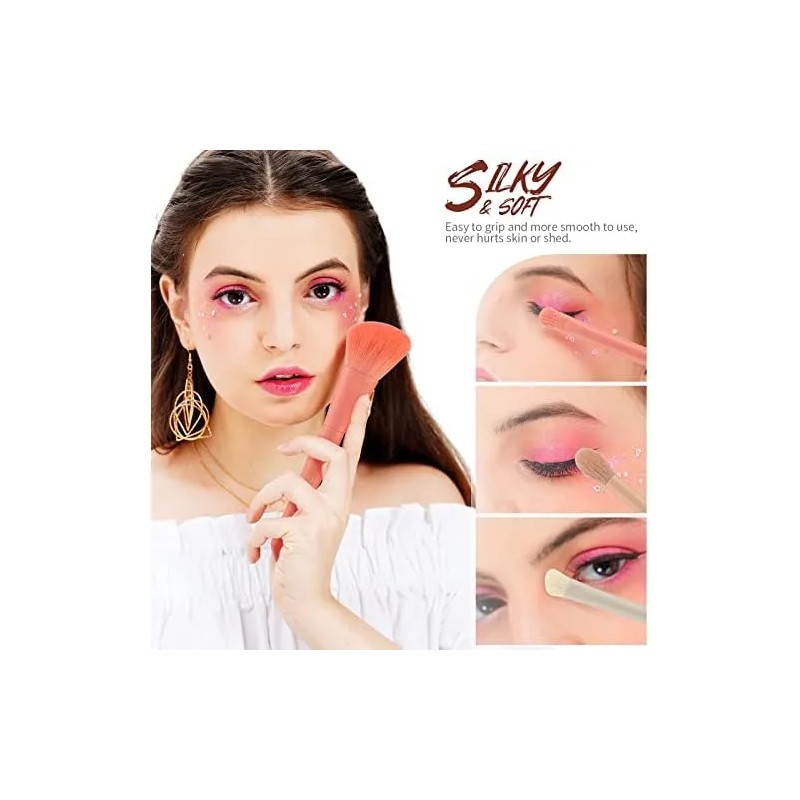 Docolor Juego De Brochas De Maquillaje 17 Piezas Brochas De