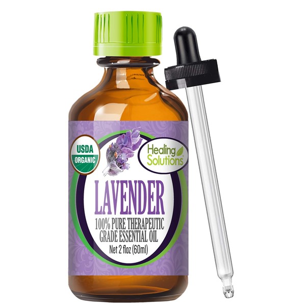 Healing Solutions Organic 60ml Oils - Lavender Essential Oil - 2 Fluid Ounces