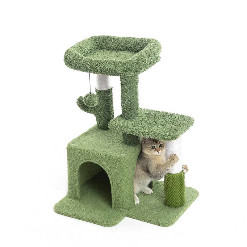 Pesofer Cat Tree, Small Cat Condo with Sisal Scratching Post
